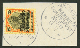 30c On 25pf Canc. KAIS.DEUTSCHE MARINE SCHIFFSPOST N°50 On Piece. Superb. - Morocco (offices)