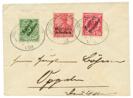 1901 5c + 10cx2(2 Diff. Issues) Canc. SEEPOST HAMBURG-WESTAFRIKA VIII On Envelope To GERMANY. Vf. - Morocco (offices)