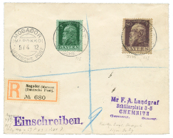 1912 BAVARIA 5pf + 80pf Canc. MOGADOR On REGISTERED Envelope To GERMANY. RARE. Vvf. - Morocco (offices)
