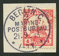 4c Canc. BERLIN C MARINE POSTBUREAU On Piece. Scarce. Superb. - Morocco (offices)