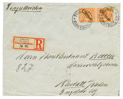 1900 25pf(x2) Canc. TSINGTAU KIAUTSCHOU On REGISTERED Envelope To GERMANY. Vvf. - Kiauchau