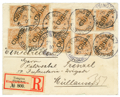 1900 CHINA 3pf(V1II)x10 Canc. TSINGTAU KIAUTSCHOU On REGISTERED Envelope To MULHOUSE. Vvf. - Kiauchau