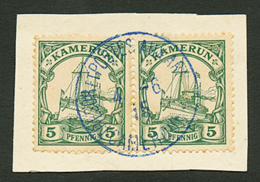 5pf Canc. French Military Cachet TRESOR ET POSTES CAMEROUN On Piece. GREAT RARITY. - Cameroun