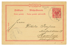 1899 GERMANY P./Stat 10pf Datelined "JAUNDE" Canc. SEPOST HAMBURG WESTAFRIKA I To HAMBURG. Vf. - Cameroun