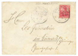 S.M.S HABICHT : 1900 GERMANIA 10pf Canc. MARINE SCHIFFSPOST N°9 On Envelope To GERMANY. Verso, "H.M.S HABICHT - KAME - Cameroun