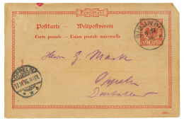 VORLAUFER : 1896 P./Stat 10pf Canc. BIBUNDI 9.10.96 To GERMANY. Right Corner With Small Fault. RARE. Vf. - Cameroun