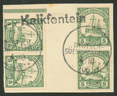 5pf(x4) Canc. KALKFONTEIN (type 2) On Piece. Superb. - German South West Africa