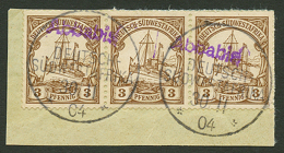 3pf(x3) Canc. ABBABIS Violet On Piece. Vvf. - German South West Africa