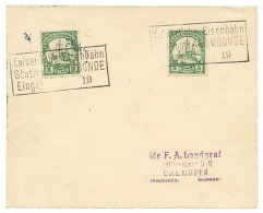 1912 5pf(x2) Canc. Boxed EISENBAHN STATION KANUMBONDE On Envelope To GERMANY. Vf. - German South West Africa