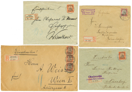 DSWA - Lot 4 REGISTERED Envelopes From EPUKIRO, KARIBIB, OKAHANDJA, LUDERITZBUCHT(30cx3). Vvf. - German South West Africa