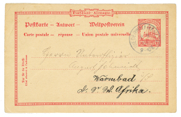 REPLY Card Used In GERMANY : 1904 DSWA Reply Card Canc. NIEDERWALIMENACH To WARMBAD. Scarce. Vf. - German South West Africa