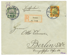 TSUMBE : 1907 5pf + 25pf Canc. TSUMBE On REGISTERED Envelope To BERLIN. Vvf. - German South West Africa