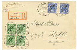 OUTJO : 1901 5pf Block Of 4 + 20pf(x2) Canc. OUTJO On REGISTERED Envelope To GERMANY. Vvf. - German South West Africa