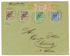 OKOMBAHE : 1900 3pf(x2) + 5pf + 20pf Canc. OKOMBAHE On REGISTERED Envelope To GERMANY. Vf. - German South West Africa