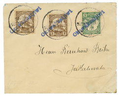 OKOWAKUATJIWI : 1907 3pf(x2) + 5pf Canc. OKOWAKUATJIWI On Envelope To JAKALSWATER(arrival On Reverse). Signed GROBE. Vvf - Duits-Zuidwest-Afrika