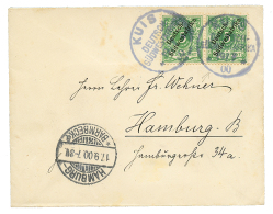 KUIS : 1900 5pf(x2) Canc. KUIS On Envelope To HAMBURG. Vvf. - German South West Africa