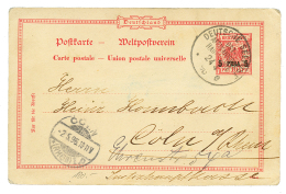 1896 P./Stat 5p On 10pf Canc. SEEPOST AFRIKANISCHE HAUPTLINIE E To GERMANY. Vvf. - German East Africa