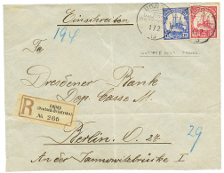 TABORA Via UDJIDJI : 1913 7 1/2h + 15h Canc. UDJIDJI On REGISTERED Envelope To BERLIN. Verso, "GOTTORP POST TABORA". Sca - German East Africa