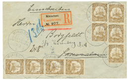 MIKINDANI : 1911 N2 1/2h(x9) Canc. MIKINDANI On REGISTERED Envelope To GERMANY. Vvf. - German East Africa