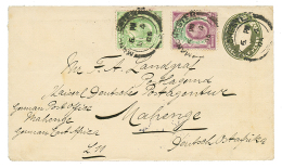 MAHENGE : 1905 GREAT BRITAIN P./Stat 1/2d+ 1/2d+ 1 1/2d Canc. MANCHESTER To MAHENGE. Verso, Superb Cachet MAHENGE + DAR- - Duits-Oost-Afrika