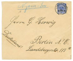 NYASSA Via LANGENBURG : 1895 10p On 20pf Canc. LANGENBURG + "NYASSA" On Envelope To BERLIN. Vf. - German East Africa