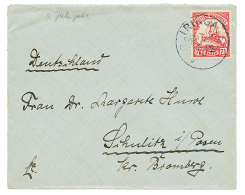 IRINGA : 7 1/2h Canc. IRINGA (Year Missing) On Envelope To GERMANY. Superb. - German East Africa