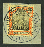 25pf Canc. TSCHINGTSCHOUFU On Piece. Superb. - China (kantoren)