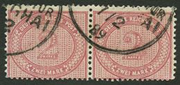 Pair 2 MARK(v37c) Canc. SHANGHAI. MICHEL = 1400 Euros. Signed PFENNINGER. Vf. - China (offices)