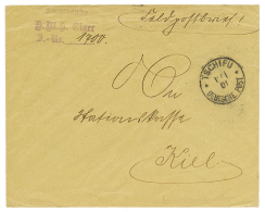 1901 S.M.S TIGER In Violet + TSCHIFU + "FELDPOSTBRIEF" On Envelope To KIEL. Signed STEUER. Vf. - China (offices)