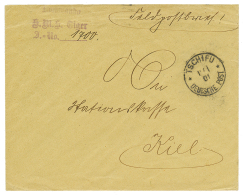 1901 S.M.S TIGER In Violet + TSCHIFU + "FELDPOSTBRIEF" On Envelope To KIEL. Signed STEUER. Vf. - China (kantoren)