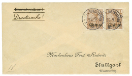 1901 3pf(x2) Canc. FELDPOSTSTATION N°1 On Envelope(DRUCKSACHE) To GERMANY. Superb. - China (offices)