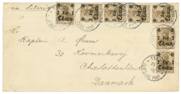 TSCHIFU : 1908 1c(x7) Canc. TSCHIFU On Envelope Via SIBERIA To DANMARK. Vvf. - China (offices)