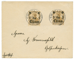 SWATOW : 1908 1c(x2) Canc. SWATOW On Envelope(PRINTED MATTER Rate) To GERMANY. Vvf. - China (offices)