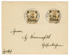 SWATOW : 1908 1c(x2) Canc. SWATOW On Envelope(PRINTED MATTER Rate) To GERMANY. Vvf. - China (kantoren)