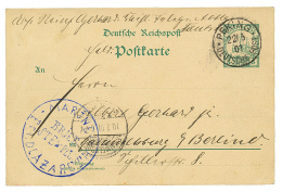 PETCHILI : 1901 KIAUTSCHOU P./Stat. 5pf Canc. PEKING + MARINE FELDLAZARETH BRIEF STEMPEL In Blue To GERMANY. RARE. Super - China (offices)