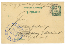 PETCHILI : 1901 KIAUTSCHOU P./Stat. 5pf Canc. PEKING + MARINE FELDLAZARETH BRIEF STEMPEL In Blue To GERMANY. RARE. Super - China (kantoren)