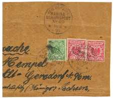 VORLAUFER : 1899 5pf + 10pf(x2) Canc. MARINE SCHIFFSPOST N°40 On Part Of PARCEL To GERMANY. Scarce. Vf. - China (offices)