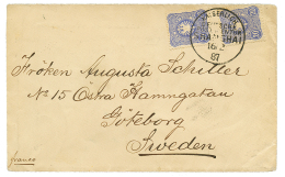 VORLAUFER -Destination SWEDEN : 1887 20pf(v42)x2 Canc. SHANGHAI On Envelope To SWEDEN. Vvf. - China (kantoren)