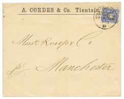 VORLAUFER : 1889 20pf(v42) Canc. SHANGHAI On Commercial Envelope From TIENTSIN To ENGLAND. Vvf. - China (offices)