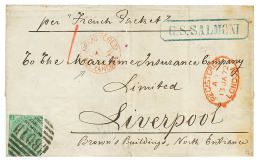 1872 1 SHILLING Canc. B01 + REGISTERED ALEXANDRIA In Red (scarce) On Cover To ENGLAND. Vf. - Other & Unclassified