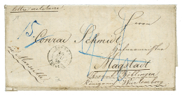 German Soldier Serving With The BRITISH ARMY - SCHWEITZER LEGION : 1856 SMYRNE TURQUIE + Tax Marking On Entire Letter (w - Postmark Collection