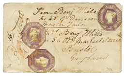 1856 6p EMBOSED(cut To Shape)x3 +"From Benj. WITE N°45 DIV. MASTER TAILOR" + "REGISTERED" On Envelope(small Faults) - Postmark Collection