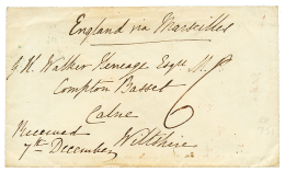 SCUTARI HOSPITAL : 1855 "6" Tax Marking On Envelope To ENGLAND. Verso, Rare Cds POST OFFICE BRITISH ARMY With REVERSED C - Postmark Collection