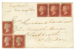 1856 1d(x6) Some Faults Canc. O*O On Envelope(double Rate) To LONDON. Vf. - Postmark Collection