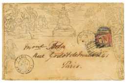 1863 1/2d(fault) Canc. On MULREADY Envelope(stain) From LONDON To PARIS(FRANCE). Scarce. Vf. - Postmark Collection