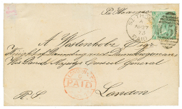 1873 ENGLAND 1 Shilling Canc. C51 + ST THOMAS PAID On Envelope To LONDON. Vvf. - Andere & Zonder Classificatie