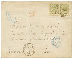 1869 Paire 16 SKILLING On Envelope(double Rate) From KJOBENHAVN To FRANCE. Vf. - Other & Unclassified