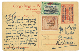 1925 Mixt P./Stat OCCUP. BELGE 10c + 10c On 5c + RUANDA URUNDI 25c To HOLLAND. Vf. - Andere & Zonder Classificatie