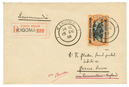 1918 5F Canc. KIGOMA On REGISTERED Envelope To SWITZERLAND. RARE. Superb. - Andere & Zonder Classificatie