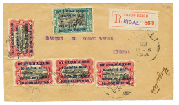 1918 10c(x4) + 15c Canc. KIGALI On REGISTERED Envelope To KIGOMA. Verso, KITEGA. Vf. - Other & Unclassified